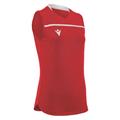 Thallium Shirt Woman SL RED/WHT XL Teknisk armløs volleyballdrakt for dame