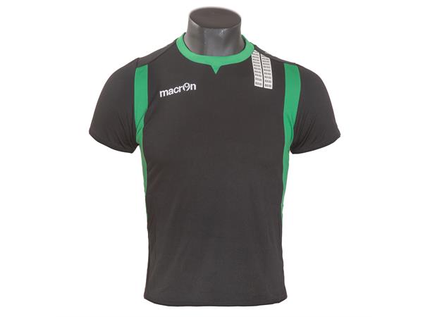 Macron Custom Poly T-skjorte BLK/GRN XXS T-skjorte med kule detaljer 